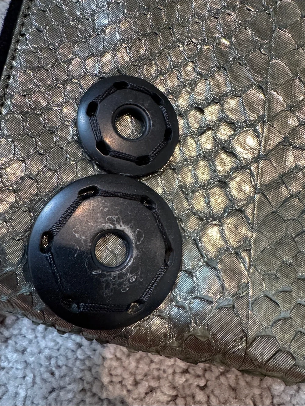 Dries Van Noten Black Suede and Metallic Leather Snake Print Clutch